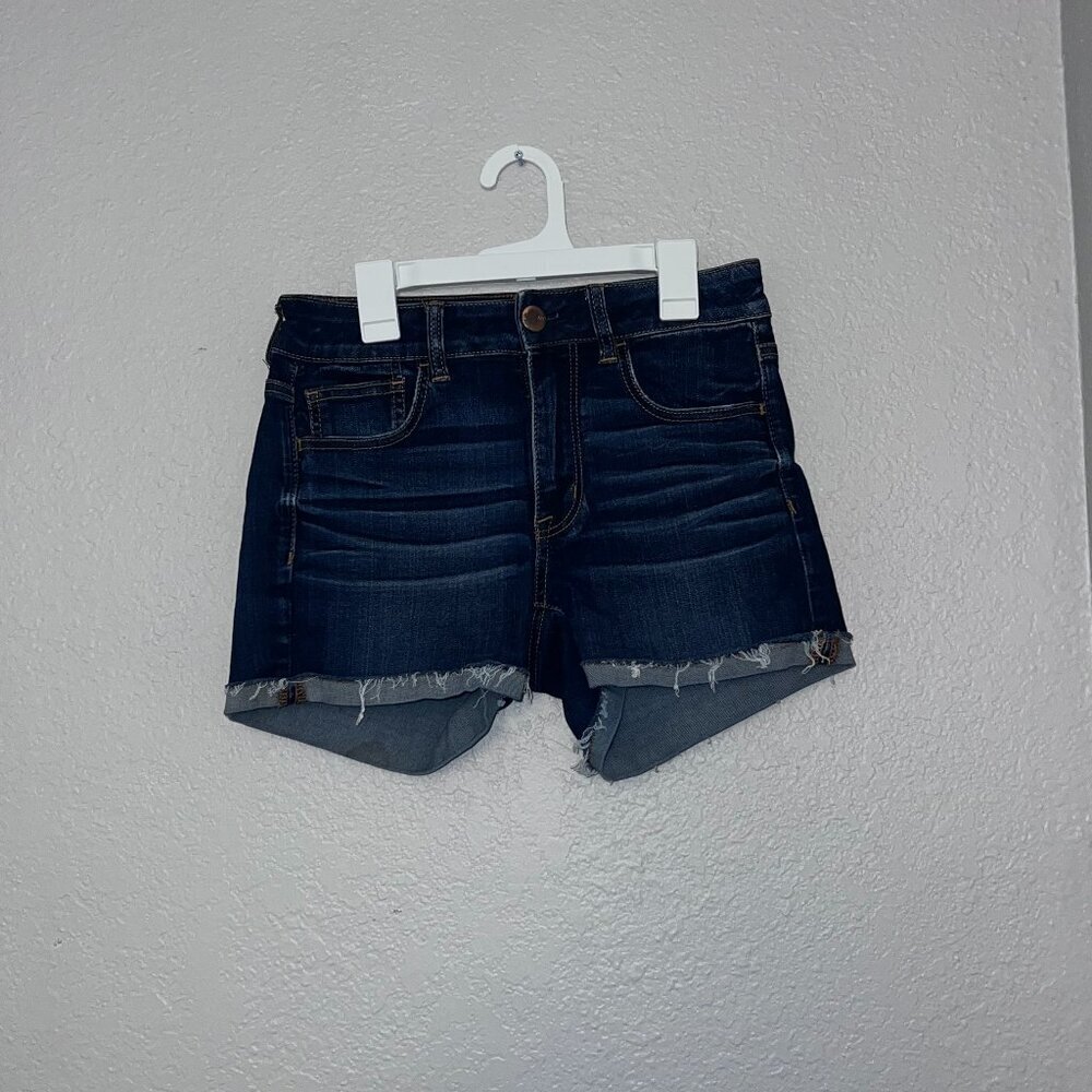 American Eagle Women Hi-Rise Shortie Denim Jean Shorts Size 4